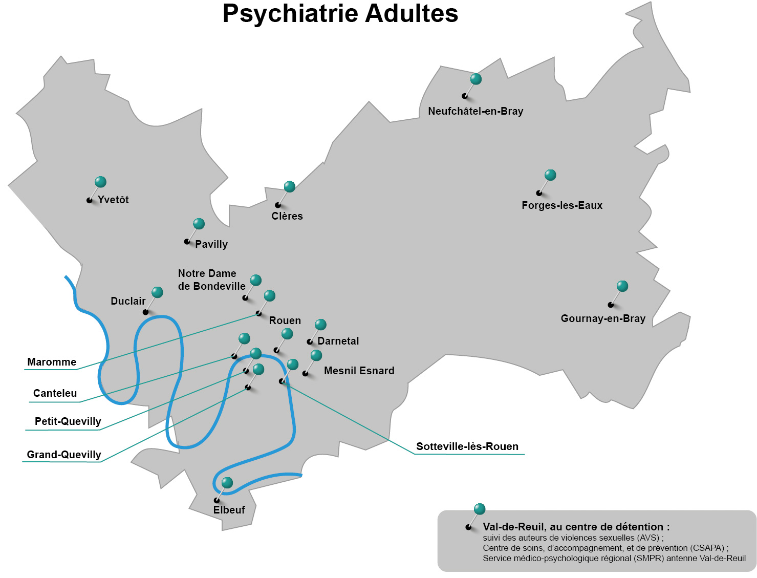 carte des structures psychiatrie adultes